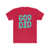 God Did Teal Design Cotton Crew Tee